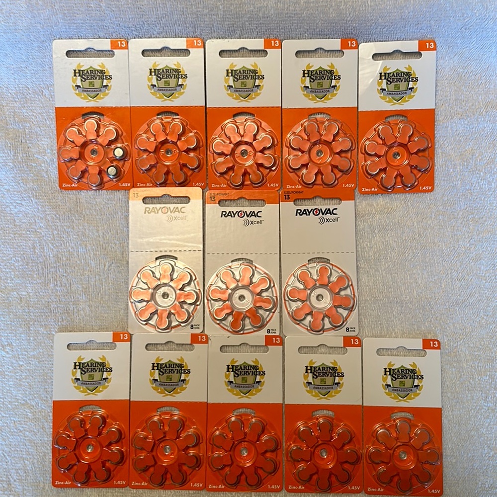 104 Hearing aid batteries!  1.45V. Size 13 zinc air